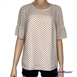 J CREW Womens Ivory Bell Sleeve Blouse Size Small S